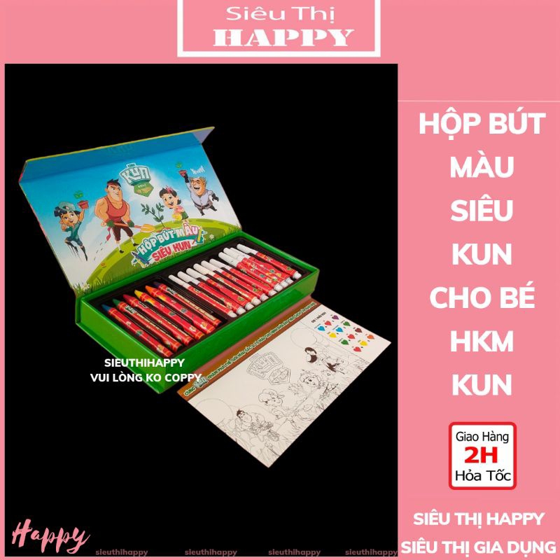 Hộp bút màu Siêu Kun 14 chi tiết cho bé.