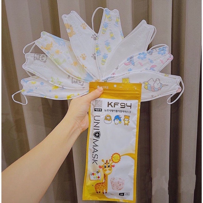 Combo 100 chiếc khẩu trang 4d chống bụi mịn, kháng khuẩn, cho bé từ 2-10 tuổi