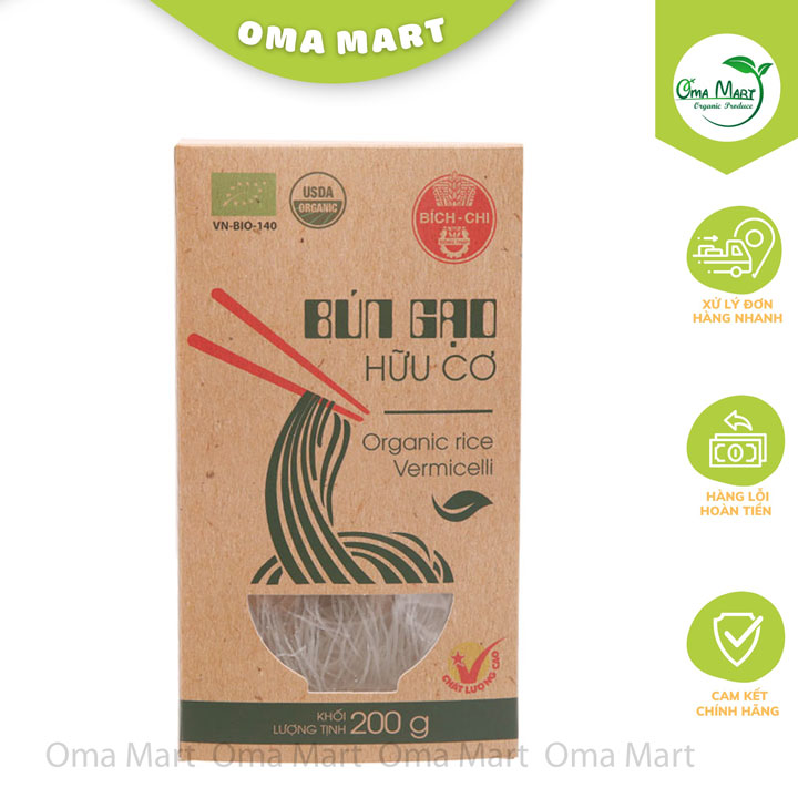Bún gạo trắng hữu cơ bích chi 200g