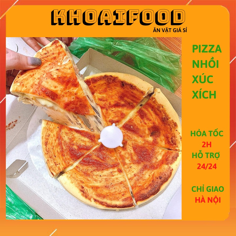 Pizza phô mai làm sẵn nhồi kiểu chicago đầy up x3 lần phô mai vị xúc xích (400gr)