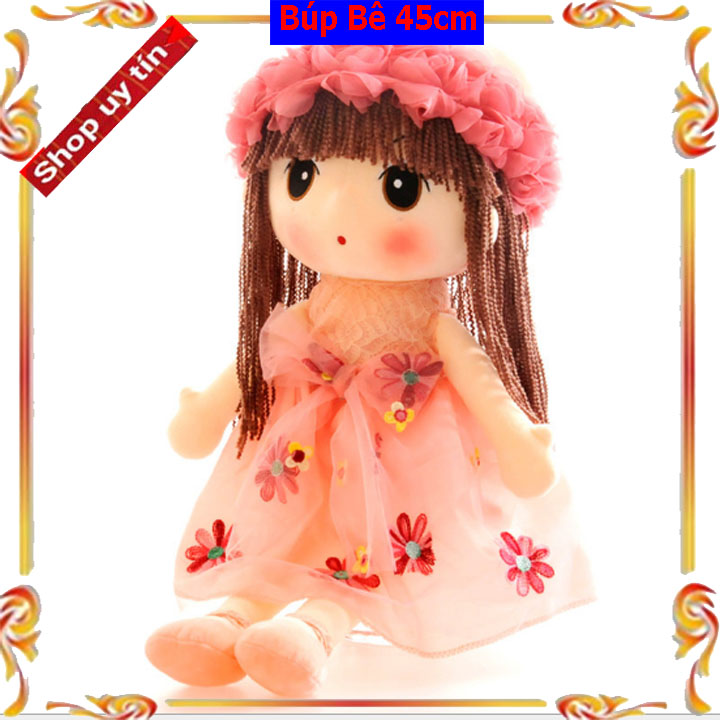 Búp bê nhồi bông cho bé gái 45cm màu hồng