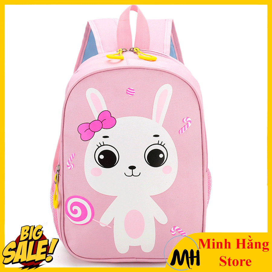 [NHIỀU MẪU] Ba lô mẫu giáo cho bé gái, bé trai siêu nhẹ in hình con vật đáng yêu, balo mầm non cho trẻ em từ 3-5 tuổi đi học và bé tiểu học đi chơi hình thỏ ngộ nghĩnh, khủng long, công chua