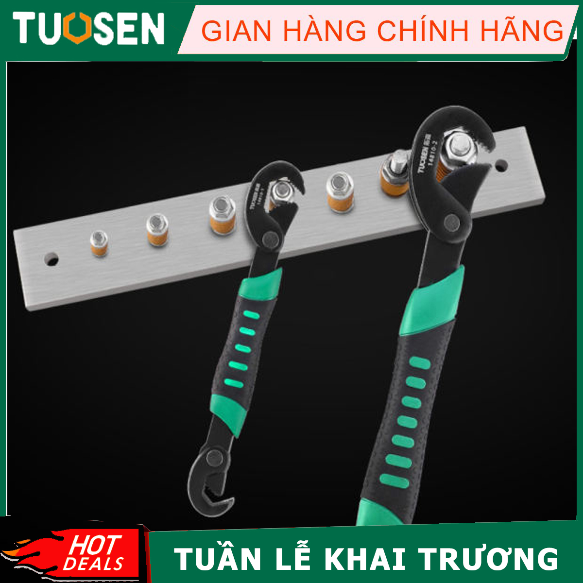 Combo bộ 2 cờ lê đa năng vô cùng tiện dụng, bộ 2 cờ lê, 3 đầu vặn ốc từ 9-32, bộ cờ lê mỏ lết - tuosen