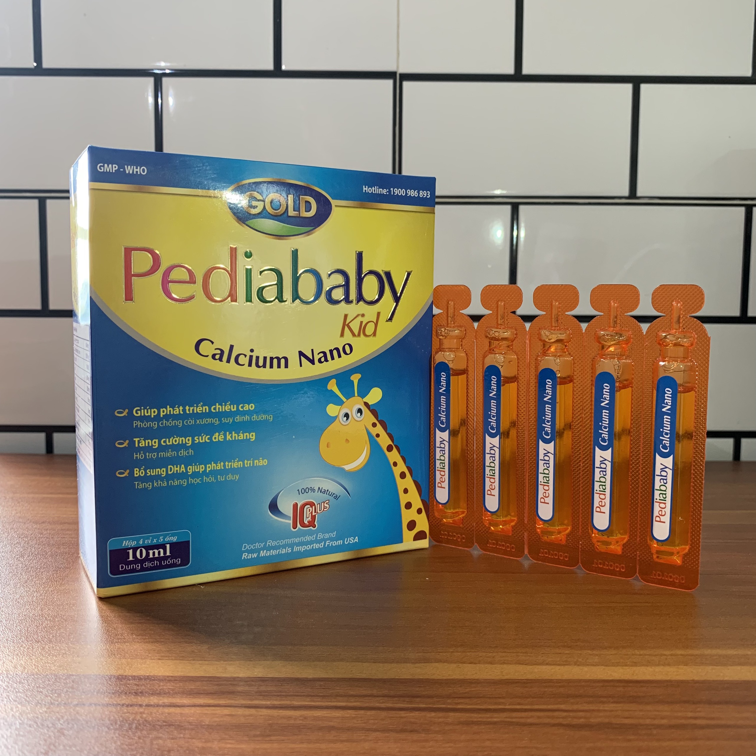 Pediababy kid Bổ sung canxi giúp cải thiện mật độ canxi của xương, giúp xương răng chắc khỏe hộp 20 ống, sản phẩm có nguồn gốc xuất xứ rõ ràng, đảm bảo chất lượng, dễ dàng sử dụng
