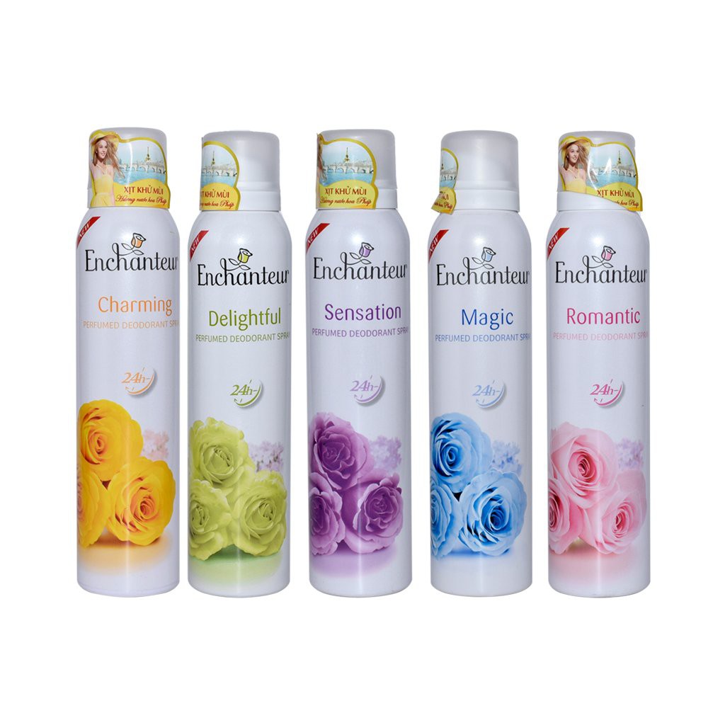 Xịt khử mùi nước hoa Enchanteur nồng nàn duyên dáng ngăn mồ hôi & mùi cơ thể 150ml