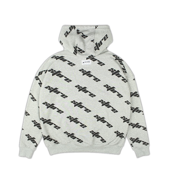 Áo khoác hoodie có nón nam nữ form rộng vải nỉ màu xám in full by xfire hoo-mononi-g322
