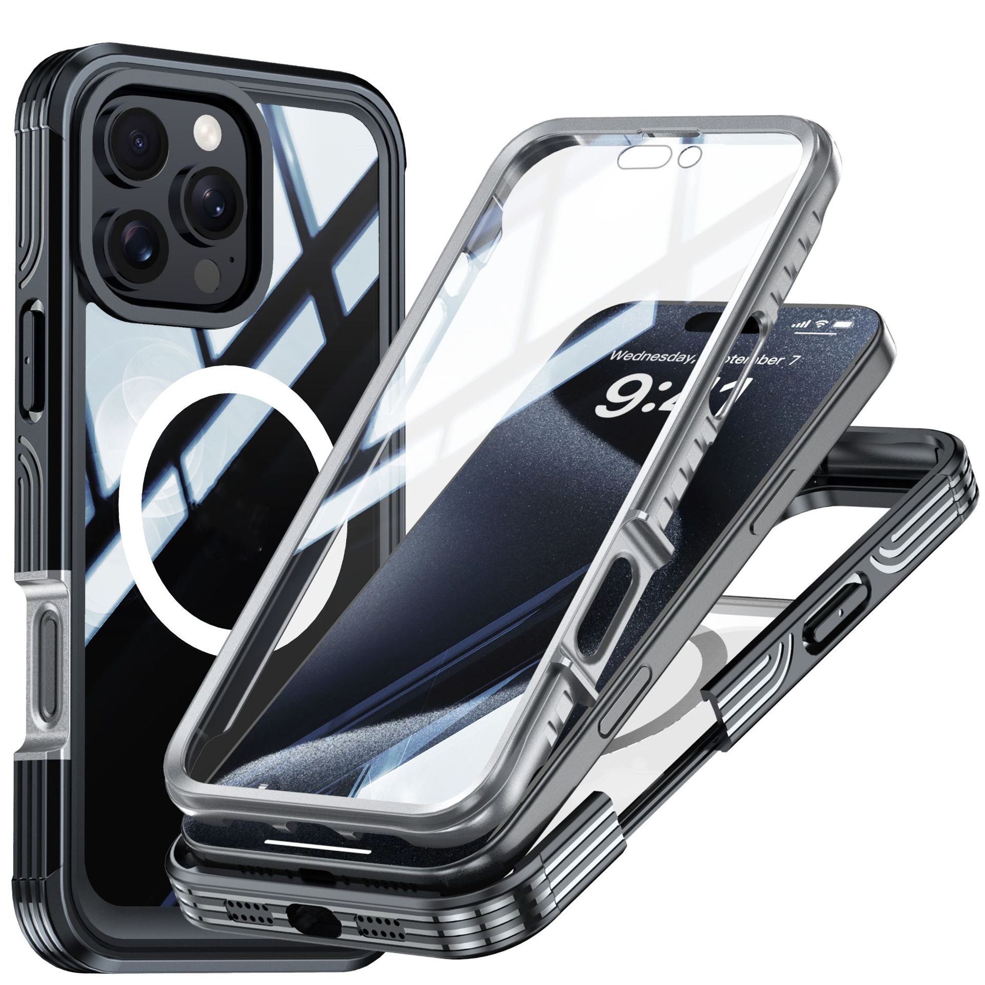 Áp Dụng Để Apple 16 Trong Suốt Ba Bằng Chứng Trường Hợp Điện Thoại Từ Iphone16promax Ngoài Trời Chống-Mùa Thu Vỏ