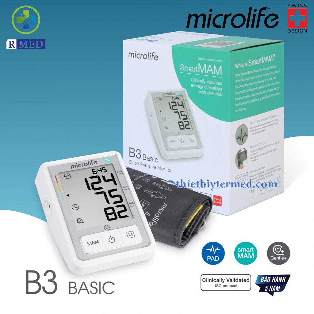 Microlife b3 basic - máy đo huyết áp bắp tay-- chính hãng 100%