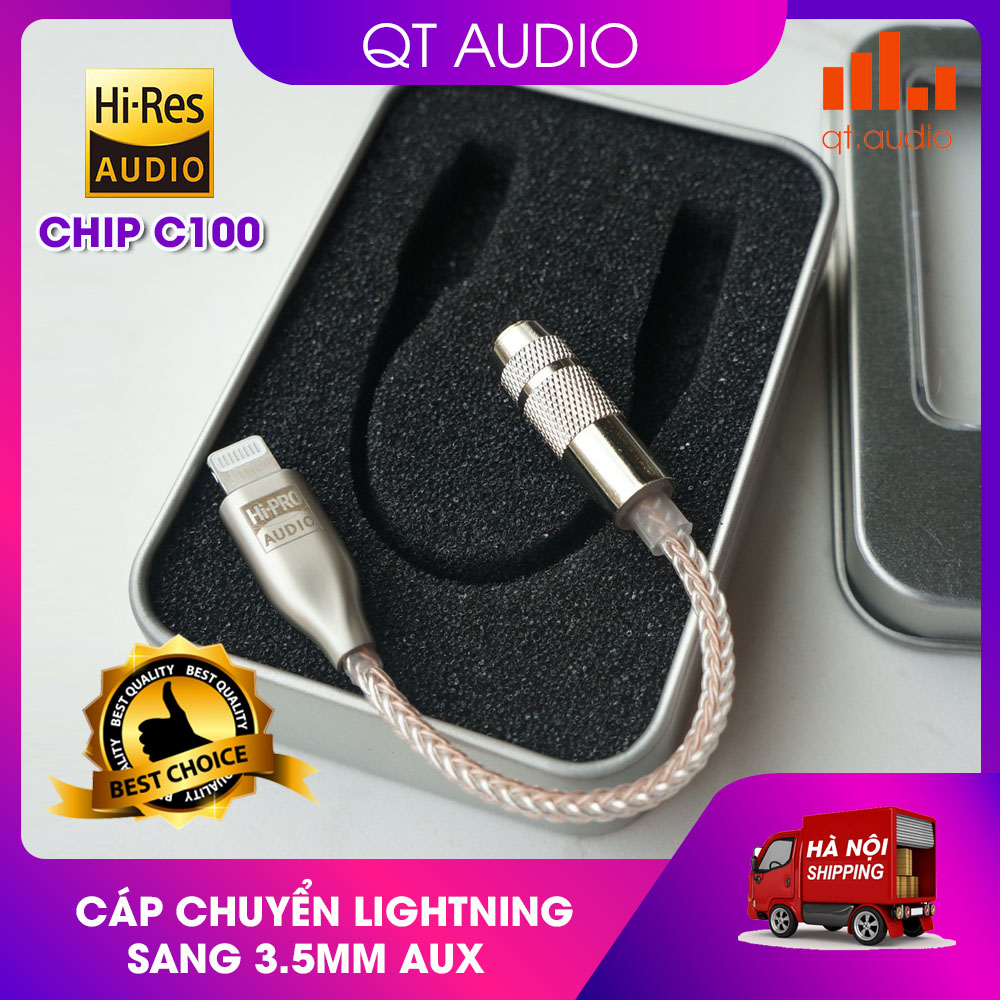 Cáp chuyển iphone lightning to 3.5mm AUX, cao cấp dành cho iphone, ipad