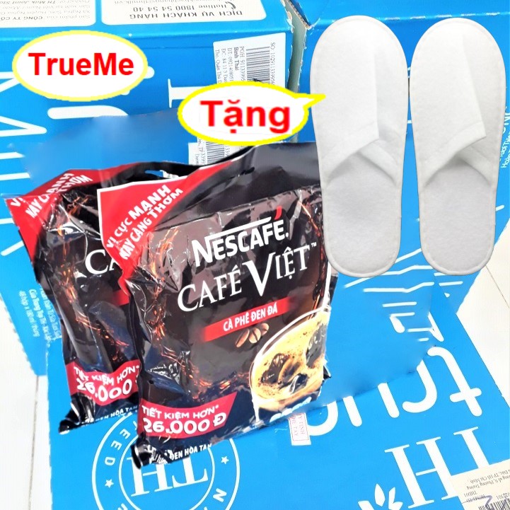 [Tặng dép] Bộ x2 túi Nescafe Café Đen Đá Việt 35 gói x 16g/Túi - Ca Phê Đen Đá - Cafe Viet - Ca phe 