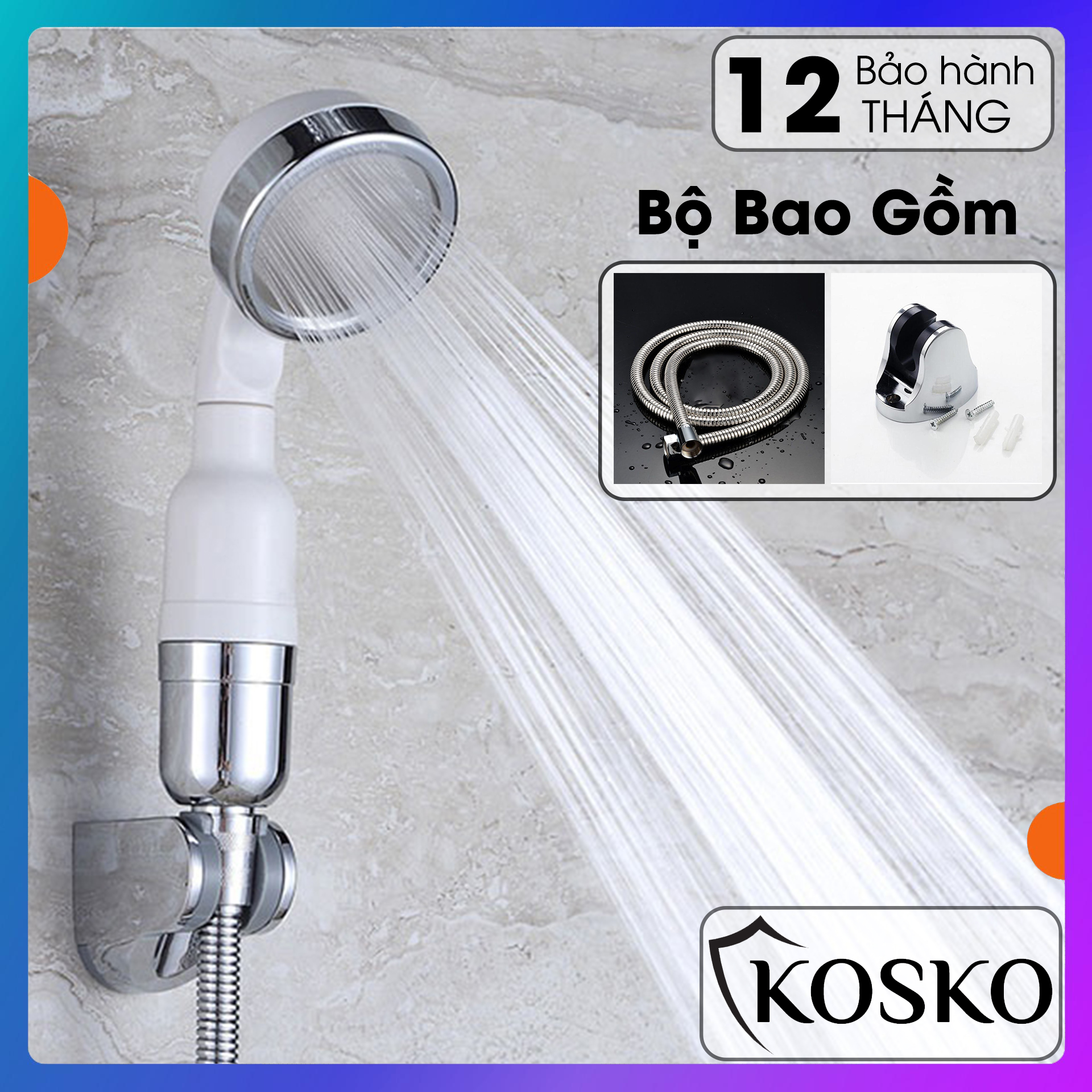 Bộ vòi sen tăng áp Công Nghệ Nano Hạt Lọc ION - Khoáng Siêu tiết kiệm nước Dễ dàng lắp đặt không cần gọi thợ