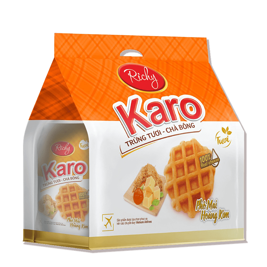 [HCM]Bánh Karo Trứng Tươi - Chà Bông Phô Mai Hoàng Kim Gói 156gr
