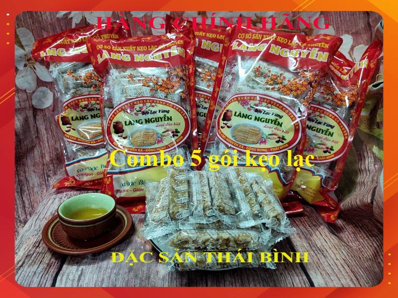 Combo 5 gói kẹo lạc làng nguyễn, đặc sản thái bình