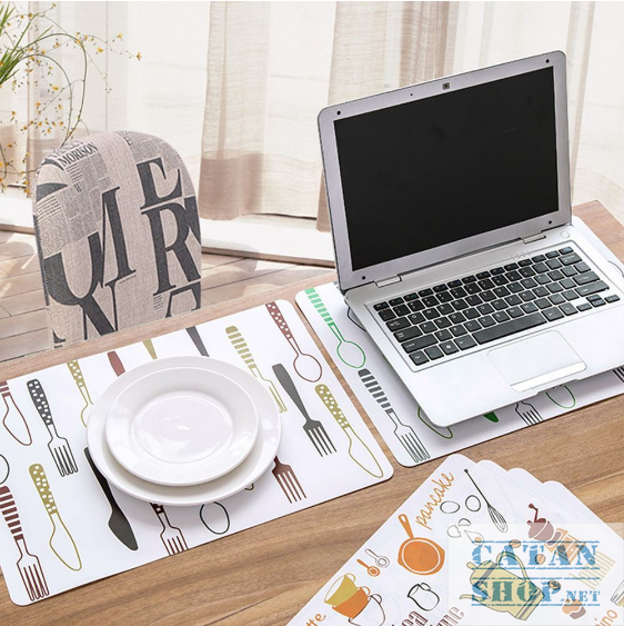 [HCM]Tấm lót bàn ăn bát đĩa chống nóng chống bẩn cách nhiệt cao cấp uốn dẻo 30x40cm GD398-LotBanAn (mẫu ngẫu nhiên)