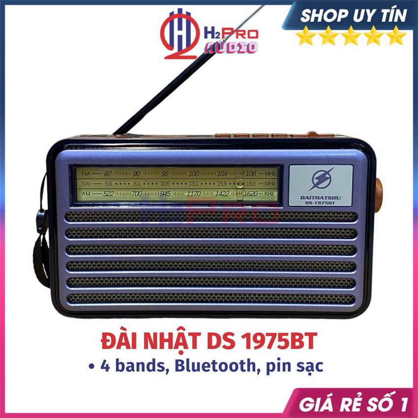 Đài Radio Nhật Bluetooth DS-1975BT Cổ Điển – Đài Fm Sóng Khoẻ Nghe Nhạc Kết Nối Đa Năng - H2pro