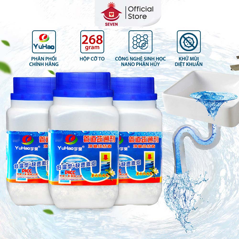 Bột Thông Cống SIêu Mạnh YUHAO Chính Hãng - Thông Tắc Đường Ống Trong Phòng tắm, Bồn Cầu, Nhà Bếp - An Toàn, Khử Sạch Mùi Và Vi Khuẩn