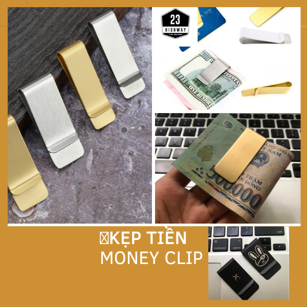 [HCM] Kẹp Tiền - Money clip Inox xướt 2cmx5cm  KT001