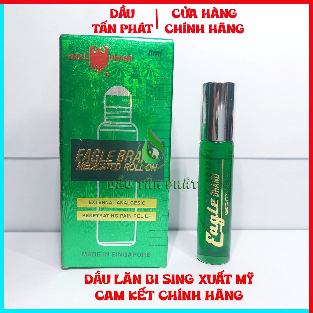 01 chai dầu xanh dạng lăn 8ml hãng con ó singapore cam kết chính hãng