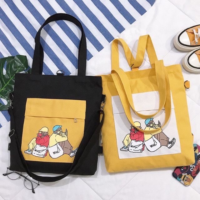 Túi tote đeo chéo thời trang sinh viên học sinh - 2 NGƯỜI BẠN