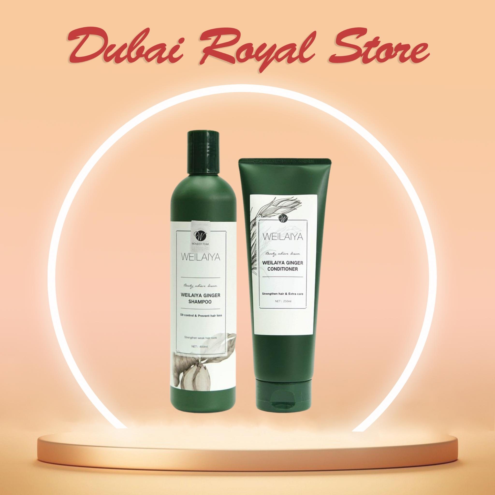 Bộ dầu gội dầu xả gừng Weilaiya Ginger Shampoo & Conditioner kích thích mọc tóc tem trắng