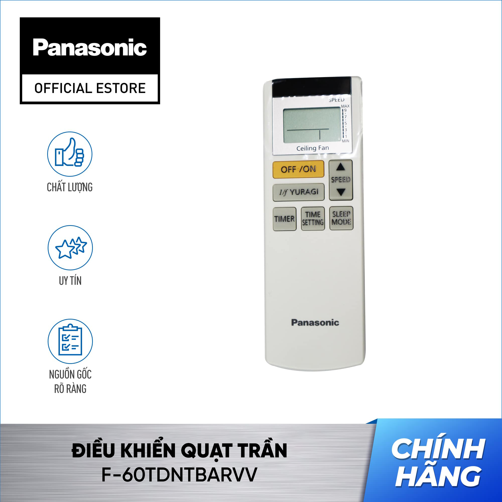 Điều khiển quạt panasonic f-60tdntbarvv/f-60tdntbarvv-vn - remote quạt panasonic model f-60tdntbarvv/f-60tdntbarvv-vn 60tdn1610zm