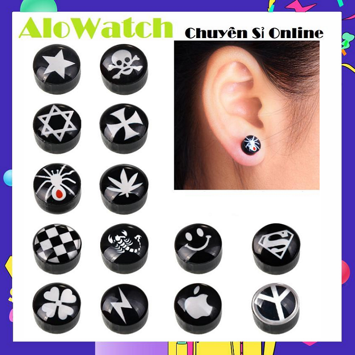 AloWatch Khuyên tai Nam Châm - Bông Tai Không Cần Xỏ Lỗ Tai ( Giá 1 Cặp )