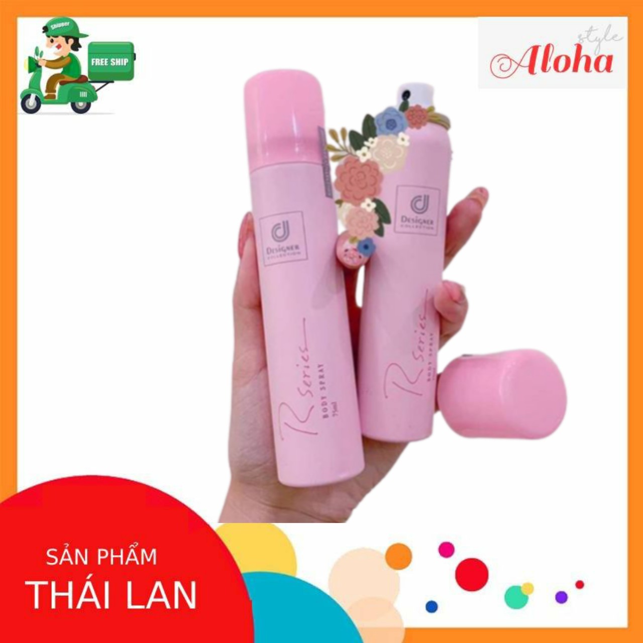 Xịt thơm body rseries thái lan body spray 75ml-xịt thơm toàn thân-xịt thơm nước hoa- aloha store