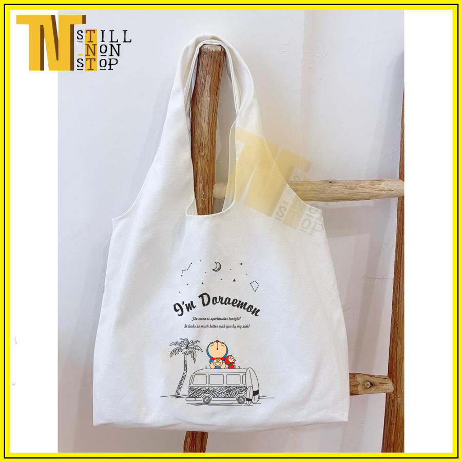 Túi tote thời trang cao cấp hàng nhập Quảng Châu, 9'm DOREMON , túi vãi , túi quai lền thiết kế tỉ mĩ hợp thời trang