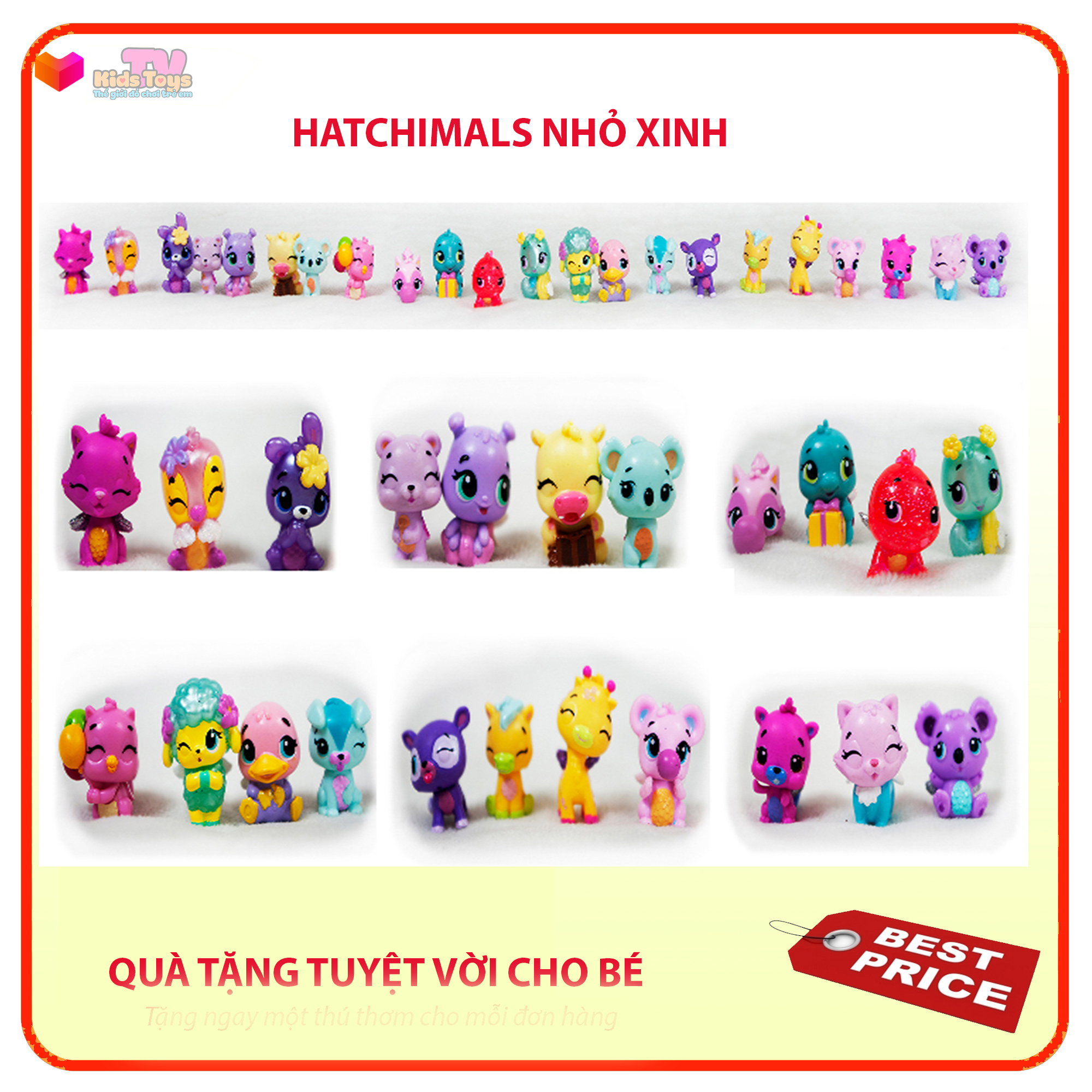 Combo 10 thú Hatchimals mẫu khác nhau  chất liệu an toàn cho bé hàng VNXK