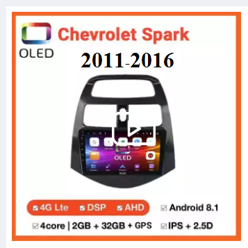 MẶT DƯỠNG LẮP DVD ANDROID CHO XE CHEVROLET SPARK 2011-2016 9INCH- CÓ JACK NGUỒN ZIN