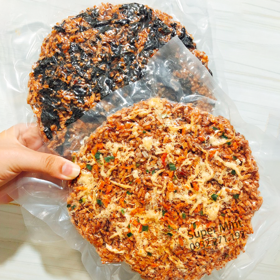 Cơm cháy gạo lứt chà bông - rong biển - Trứng Muối - khô bò - Tốt cho sức khỏe - Ăn kiêng - bánh ăn vặt | Ăn vặt Tết