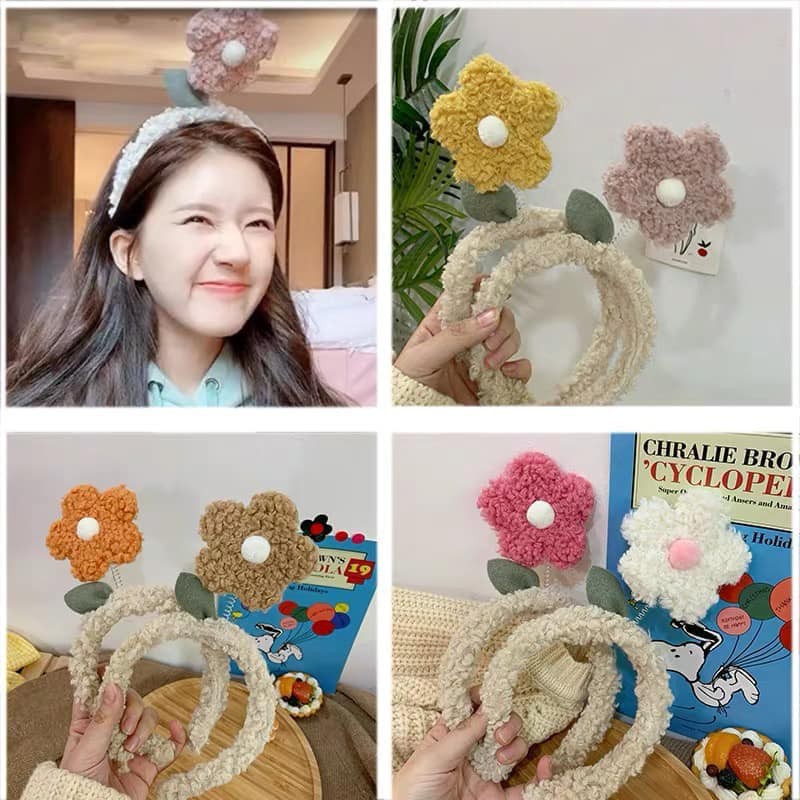 Bờm cài tóc hoa lò xo nhiều màu đáng yêu bờm lò xo hoa