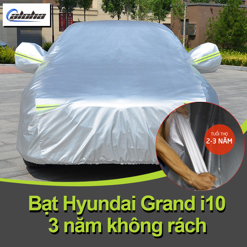[HCM][ Hyunhdai Grand i10 ] Bạt Phủ xe Hyunhdai grand i10 áo trùm che phủ xe hơi bạt phủ xe ô tô che xe ôtô 4 chỗ gấp xếp gọn gàng lớp bạc phản quang chống nóng mưa Một lớp vải dù Polyester Oxford Fabric cao cấp-BPXM