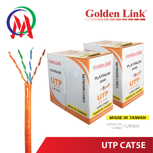 CÁP MẠNG GOLDEN LINK PLATINUM UTP CAT 5E 100M MADE IN TAIWAN (MÀU CAM)