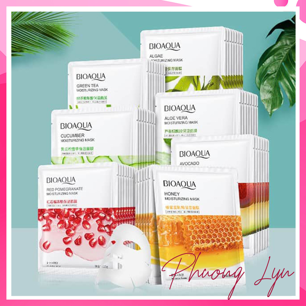 Combo 10 miếng mặt nạ 8 vị trái cây giúp dưỡng trắng cấp ẩm giảm mụn mịn