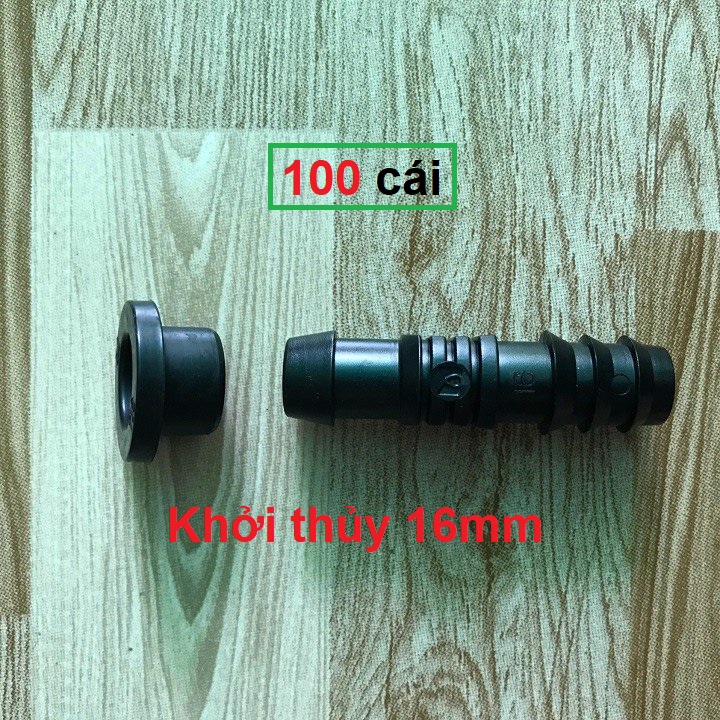 100 khởi thủy 16mm kèm ron cao su dùng nối ống tưới pe phi 16mm với ống nhựa chính
