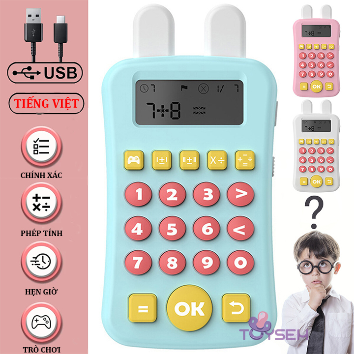 Máy luyện tính nhẫm có giọng nói thông minh giúp bé học toán, Máy tính cầm tay đồ chơi giáo dục phát triển tư duy, Quà tặng sinh nhật cho các bé