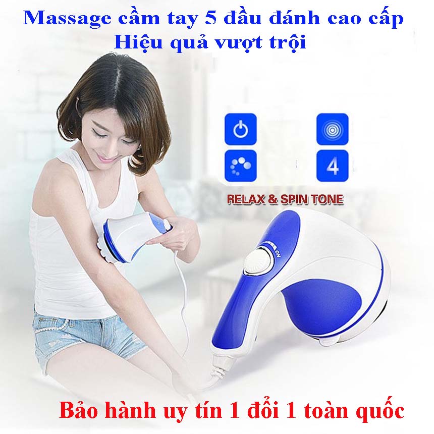 Máy Massage Cầm Tay Đánh Tan Mỡ Bụng, Máy Matxa Cầm Tay Relax Giảm Mỡ Bụng, Máy Đấm Lưng Hàn Quốc Massage Cầm Tay 5 Đầu Đánh (Relax)Cao Cấp Giá Rẻ Chất Lượng Vượt Trội Giảm Nhức Mỏi, Cuộc Sống Khỏe Mạnh