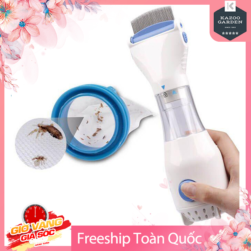 [Freeship MAX] Lược Điện Chải Chấy Lược Bắt Chấy Lược Bắt Chấy Hút Được Cả Trứng Và Con Tặng Kèm 3 Miếng Lọc