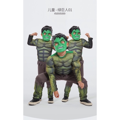 Trang phục hulk hóa trang siêu nhân trẻ em