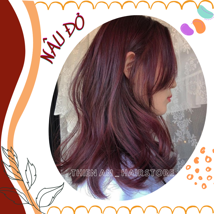 Thuốc nhuộm tóc màu Nâu Đỏ ( không tẩy tóc) + kèm trợ nhuộm