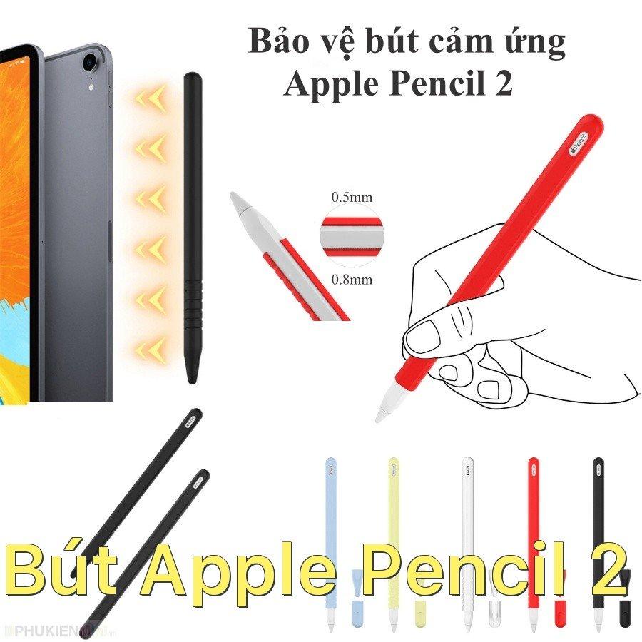 Ống silicon chống trơn trượt gồm 1 ống bảo vệ thân bút và 2 nắp bảo vệ đầu bút cho Apple Pencil 2 Bút Apple Pencil 2