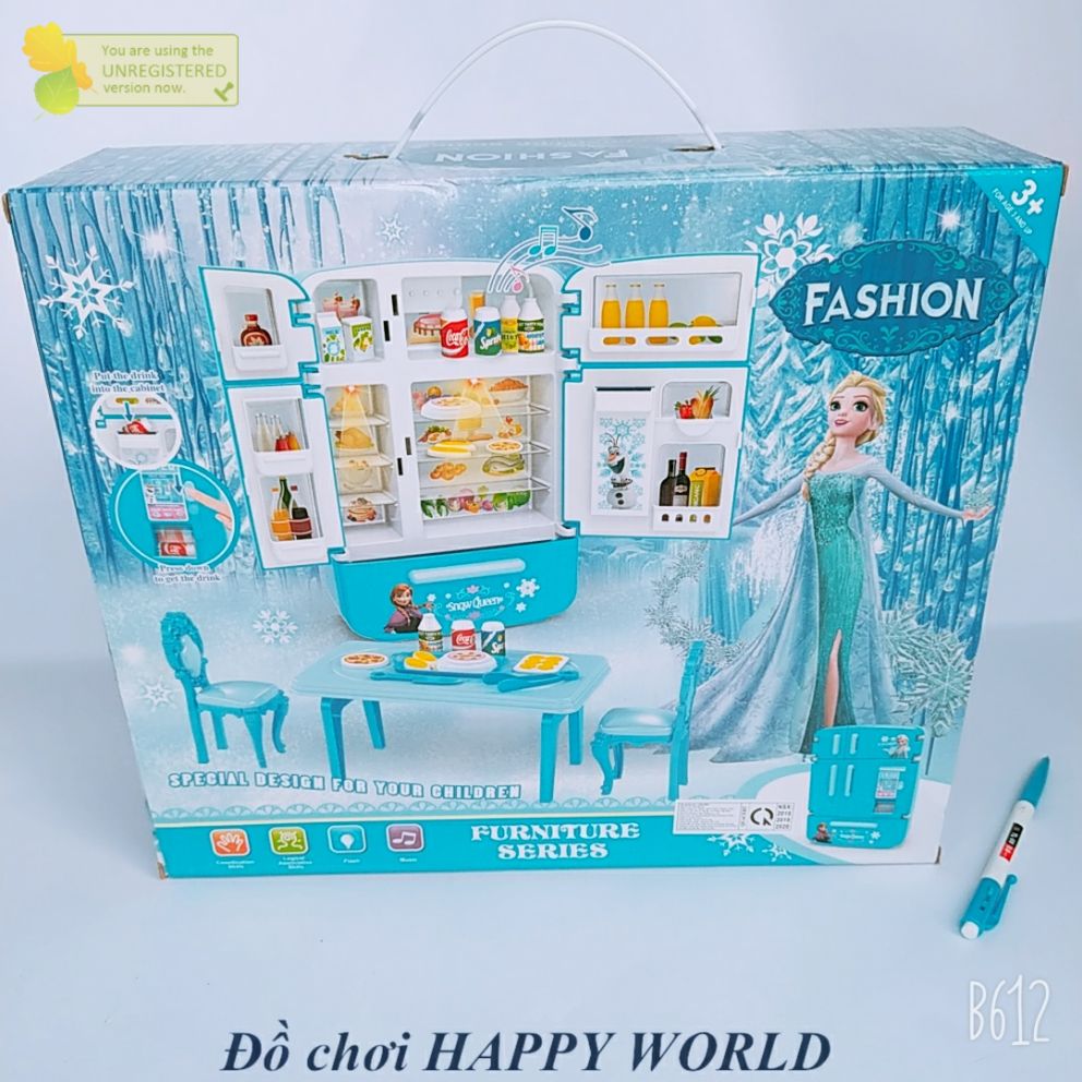 (có video) [đồ chơi trẻ em chất lượng] HỘP ĐỒ CHƠI BÚP BÊ ELSA KÈM ĐỒ CHƠI MÁY BÁN KEM TỰ ĐỘNG - Đầy đủ phụ kiện cho bé vui chơi. Có video.