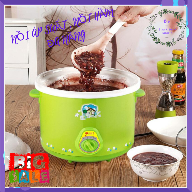 Nồi Áp Suất, Nồi Hầm, Nấu Cháo cho Mẹ và Bé, Nồi Lẩu Mini, Kho Thịt, Hầm Xương, Nhanh Chóng, An toàn,thơm ngon, giữ nguyên chất dinh dưỡng cho thực phẩm.TÌM mua Nồi Nấu Cháo Chậm Cao Cấp (LOẠI 1.5L) - BH uy tín Tại Black Bear Shop's