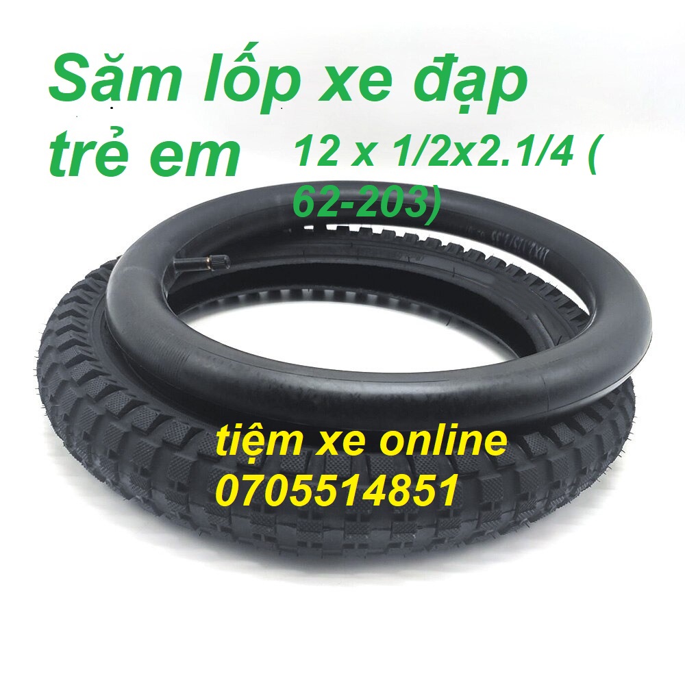 Lốp và săm xe đạp cỡ 12 x 1/2x2.1/4