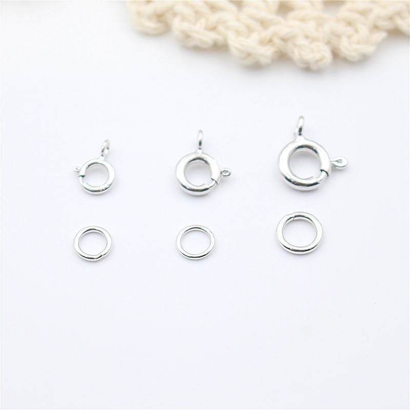 Chốt khóa bạc 925 hình tròn làm sản phẩm handmade DIY - Charm bạc 925 - Mã CB625