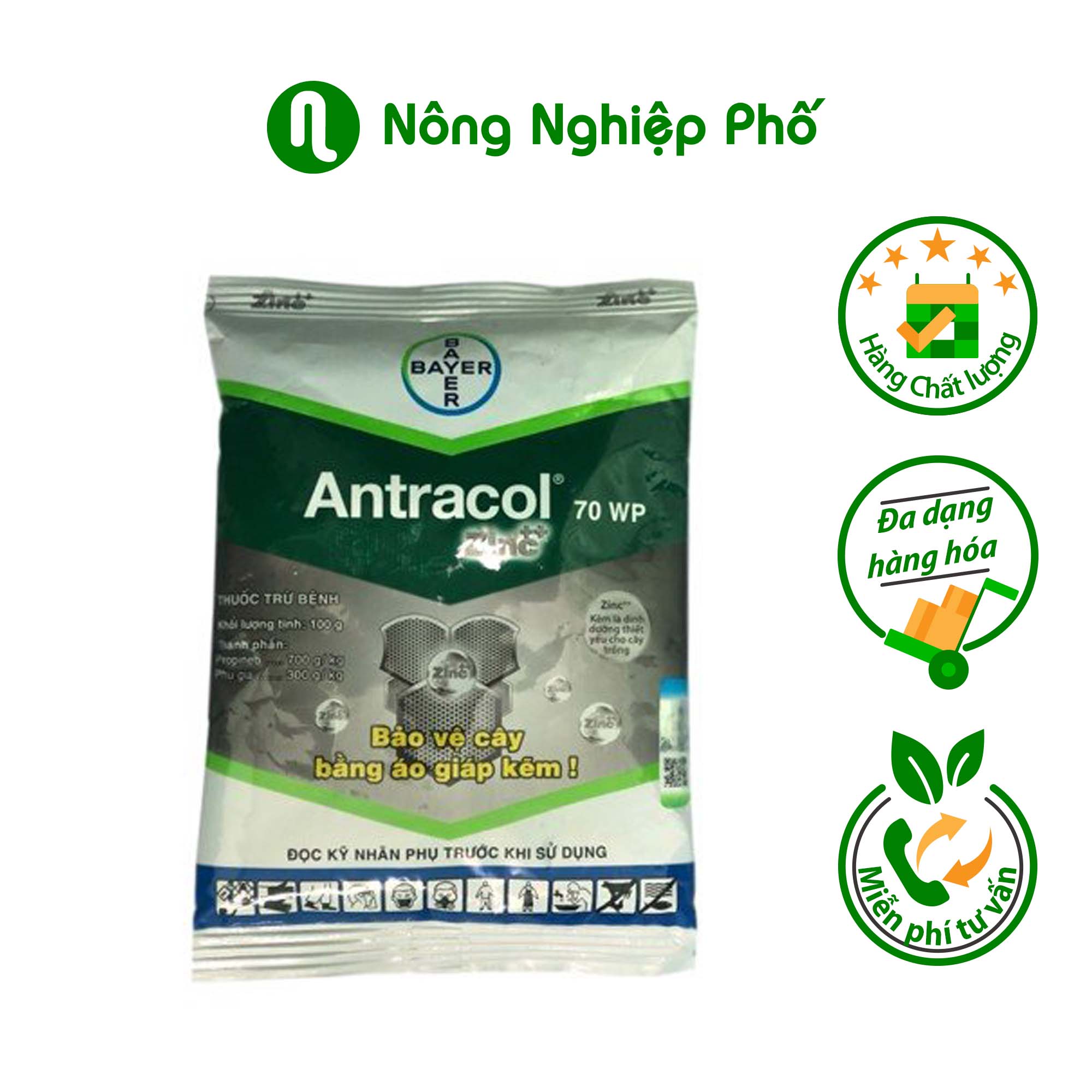 Antracol phòng bệnh trừ nấm bệnh cho lan, hoa, cây kiểng - Gói 100 gram - Nông Nghiệp Phố