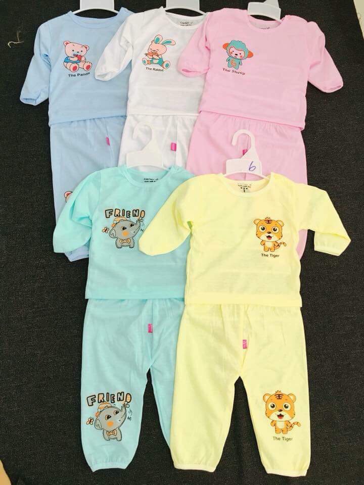 Set 5 bộ dài haha cài khuy vai cho bé từ 3-14kg