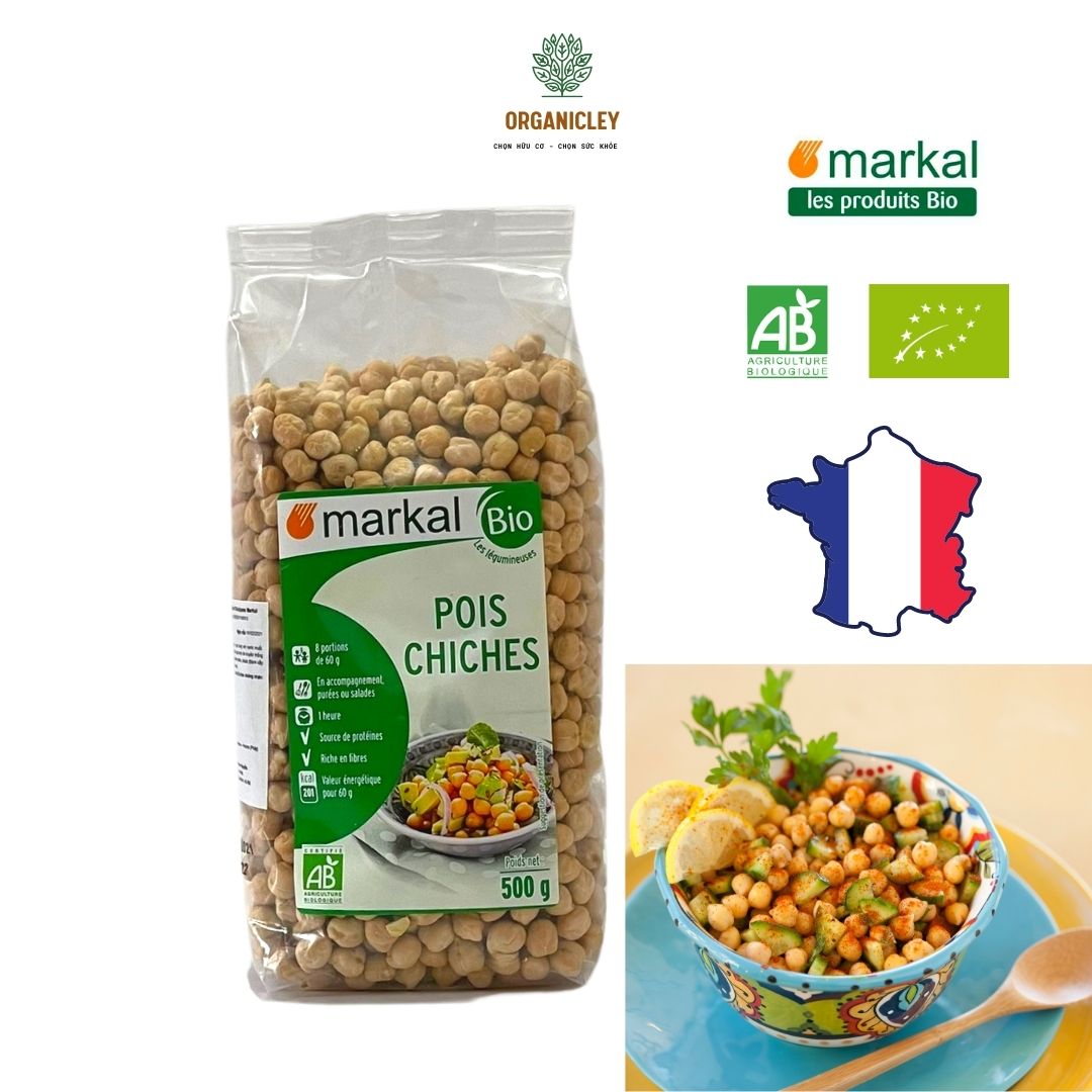 Đậu gà hữu cơ markal organic chickpeas 500g - đậu gà markal - hạt đậu gà - dau ga - đậu gà organic - organicley