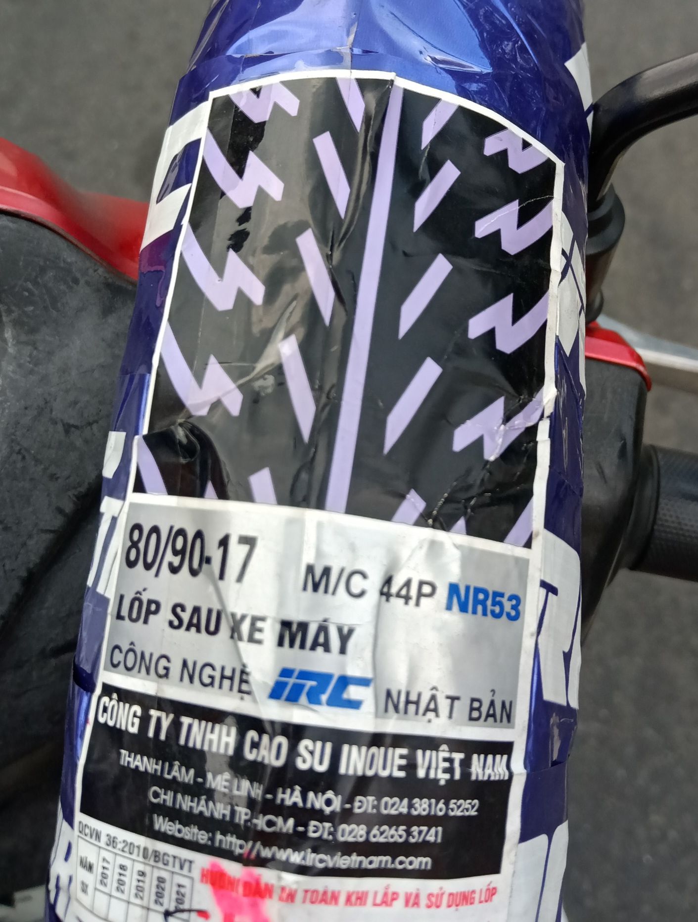 Lốp vỏ xe máy IRC Inoue 80/90-17 Sau Sirius, Jupiter có ruột